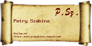 Petry Szabina névjegykártya